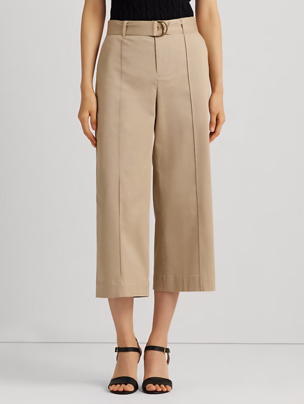 Lauren Ralph Lauren | NWT Dark Tan Micro-Sanded Twill Belted Wide Leg Pants Sz14